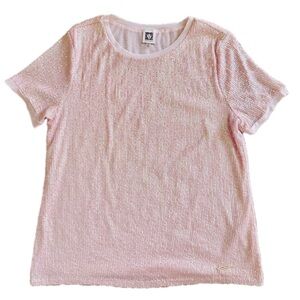 Anne Klein Light Pink Sequin Blouse